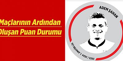 Adem Şahan 1. Amatör Lig 2023-2024 sezonu Oluşan Puan Durumu