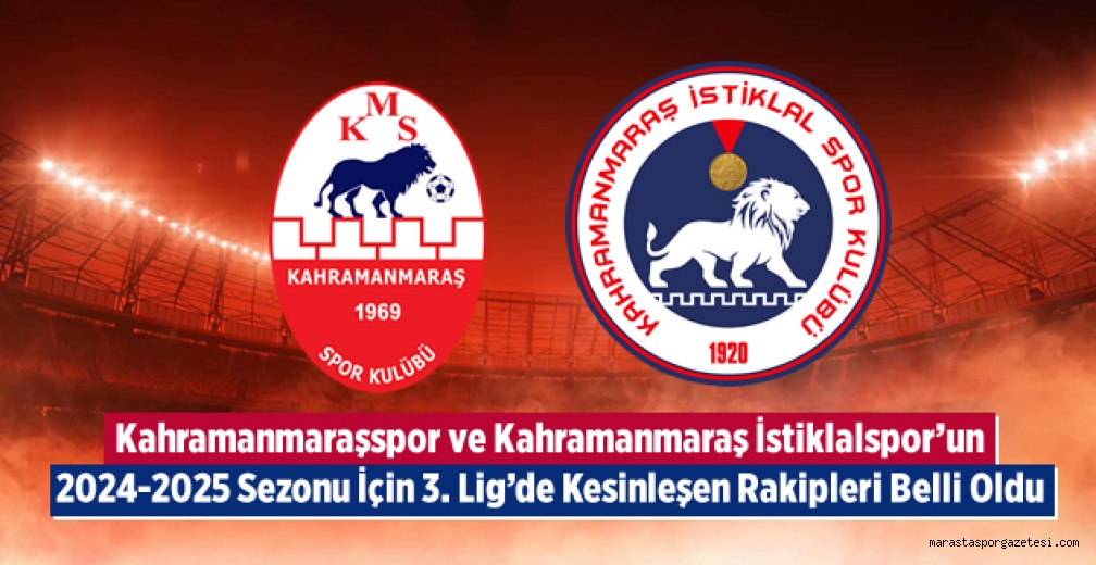Kahramanmaraşspor ve Kahramanmaraş İstiklalspor'un 2024-2025 Sezonu İçin 3. Lig'de Kesinleşen Rakipleri Belli Oldu